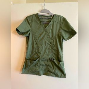 Cherokee Workwear Revolution Women's 2-Pocket Stretch Mock Wrap Scrub Top XXS